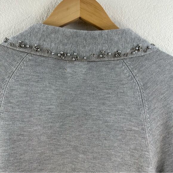 Ruby Rd. gray cardigan with silver need trim size S - Picture 4 of 11
